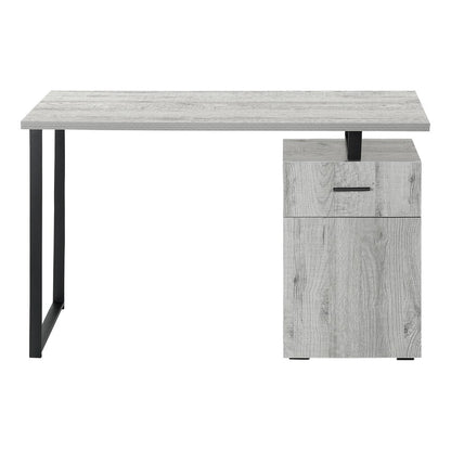 47" Gray and Black Wood and Metal Sled Computer Desk