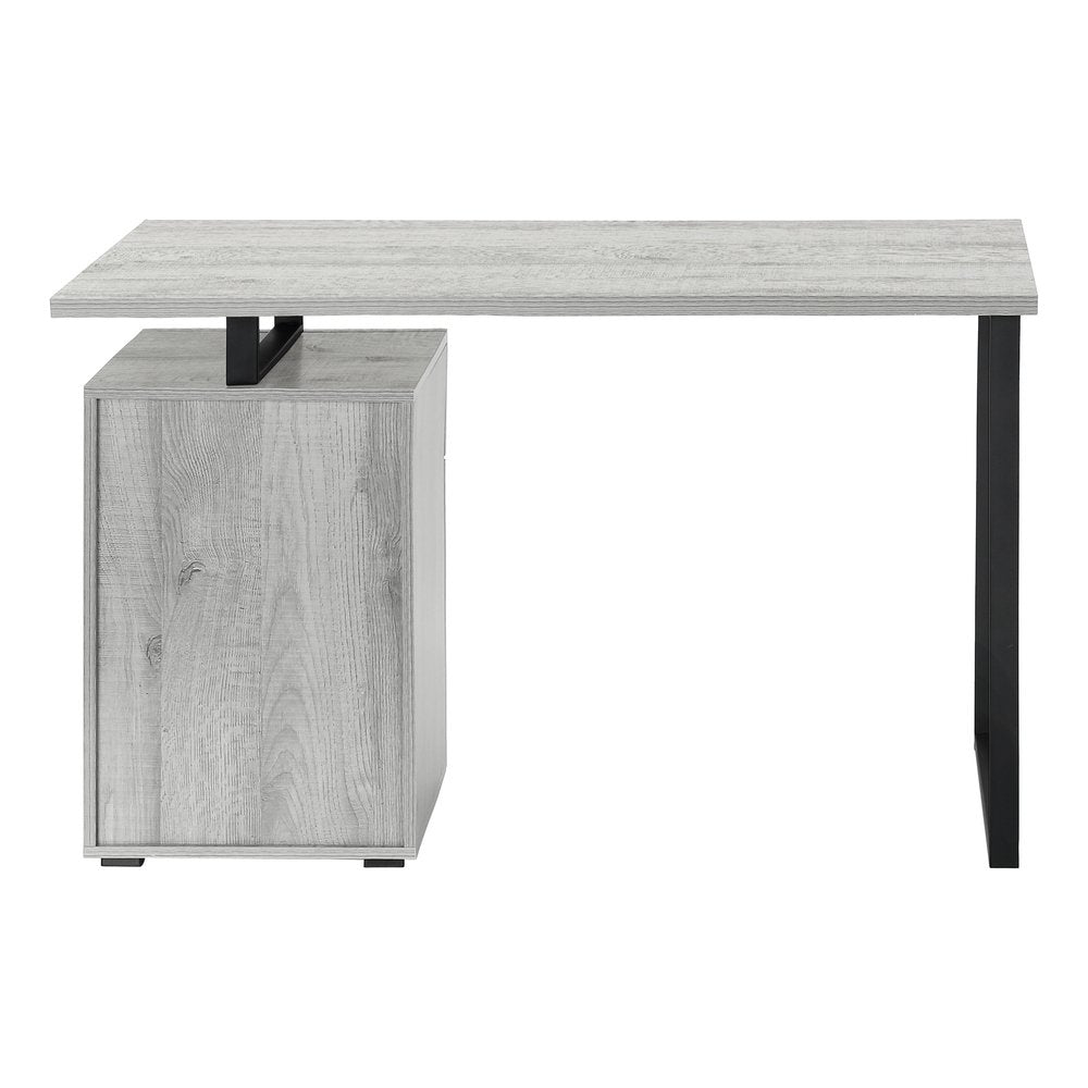 47" Gray and Black Wood and Metal Sled Computer Desk