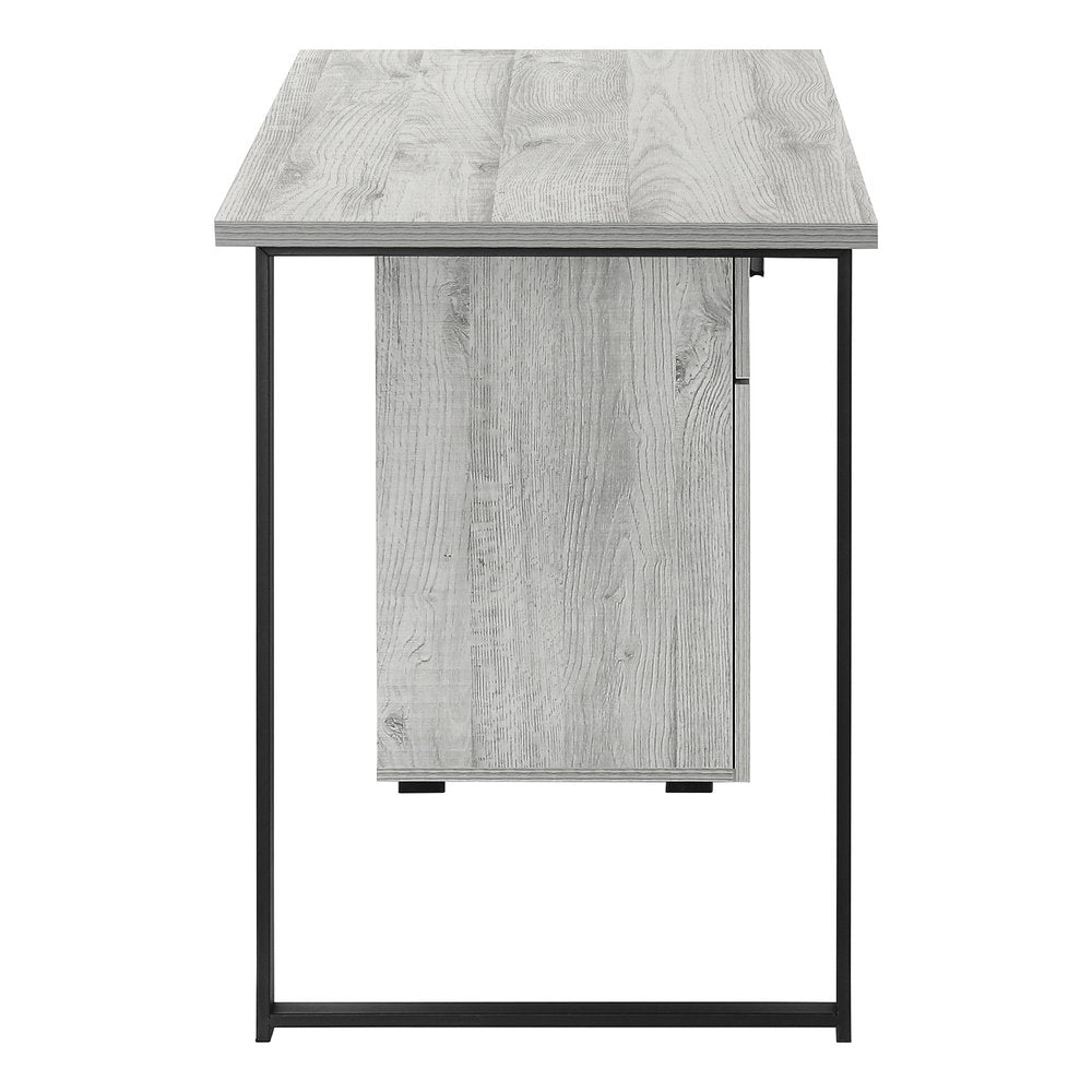 47" Gray and Black Wood and Metal Sled Computer Desk