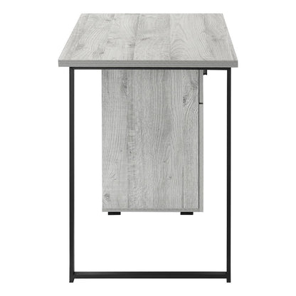 47" Gray and Black Wood and Metal Sled Computer Desk