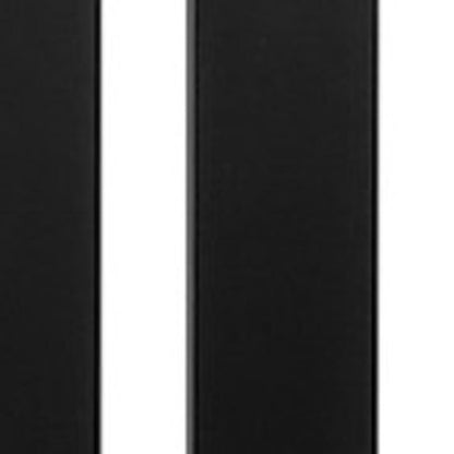 47" White and Black Wood and Metal Sled Computer Desk With Three Drawers