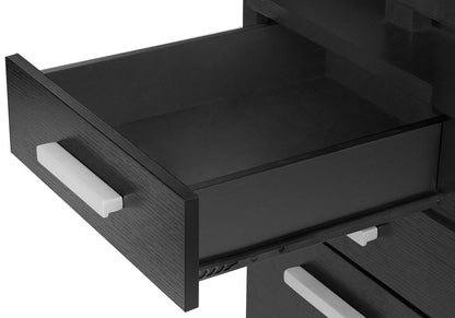 47" Black Computer Desk With Three Drawers