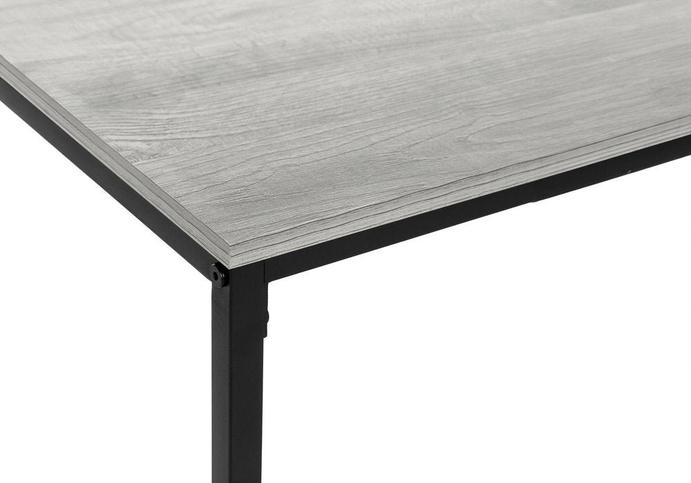40" Gray And Black Wood And Metal Coffee Table