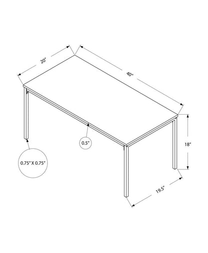 40" White And Silver Metal Coffee Table