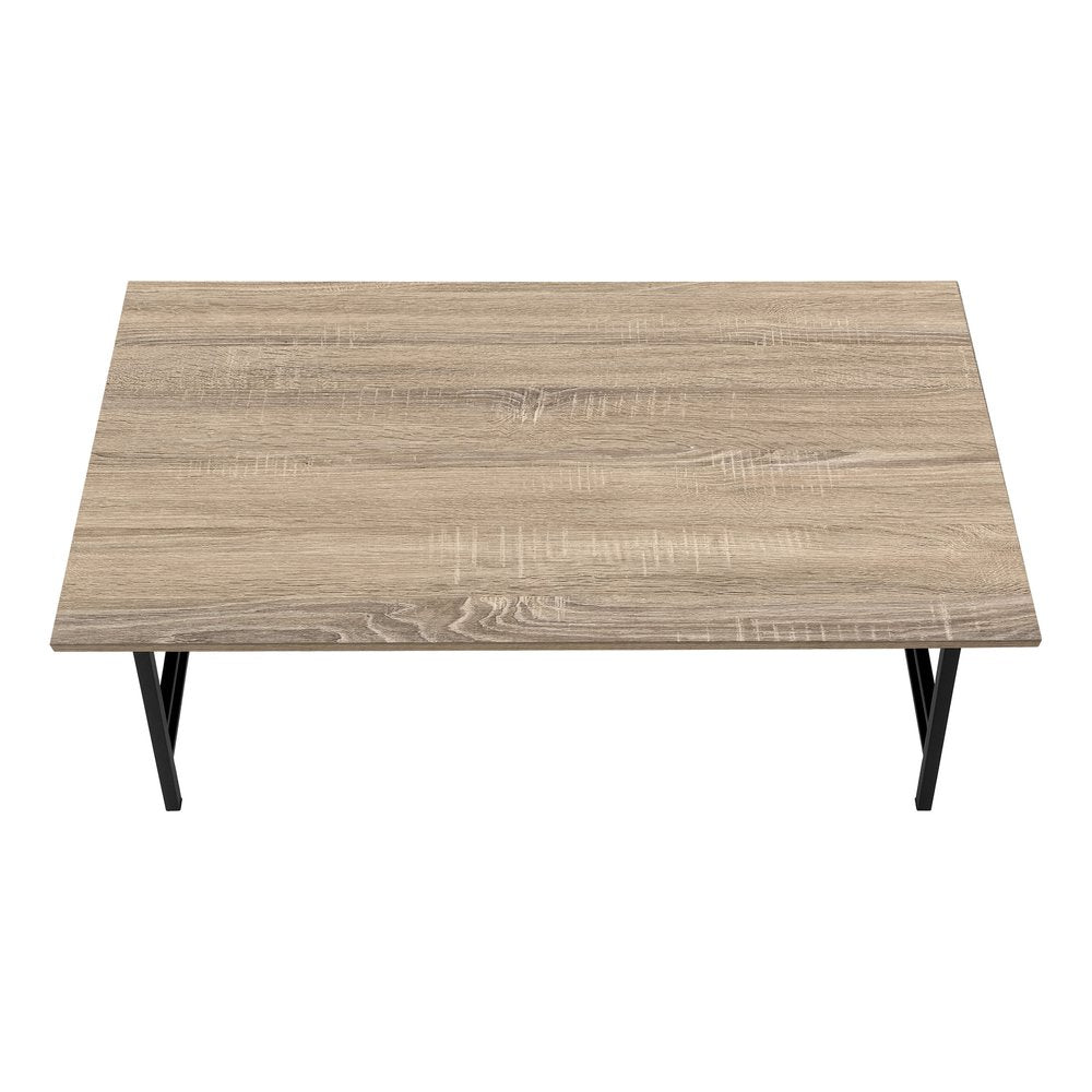 40" Taupe And Black Metal Coffee Table