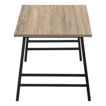 40" Taupe And Black Metal Coffee Table