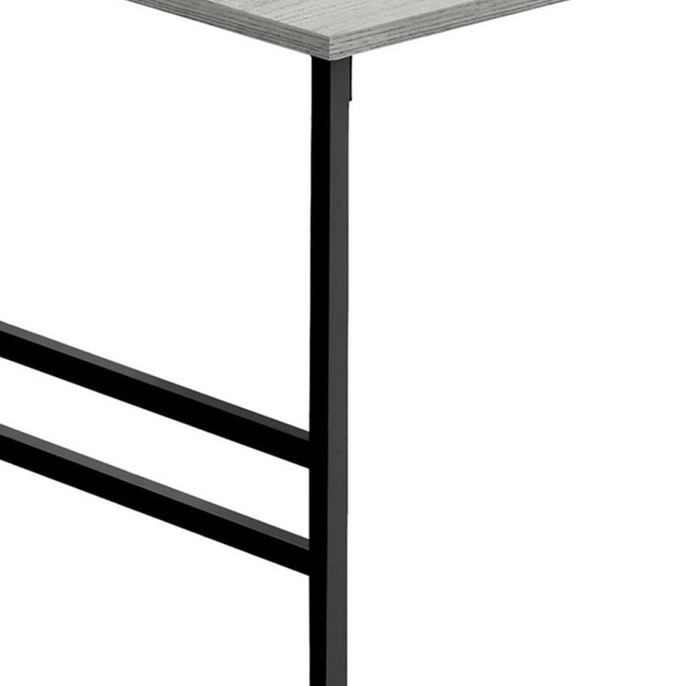 40" Gray And Black Metal Coffee Table