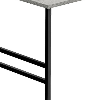 40" Gray And Black Metal Coffee Table