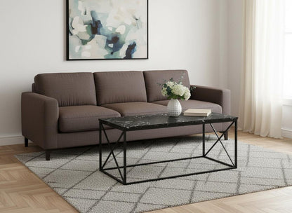 41" Black Wood And Metal Coffee Table