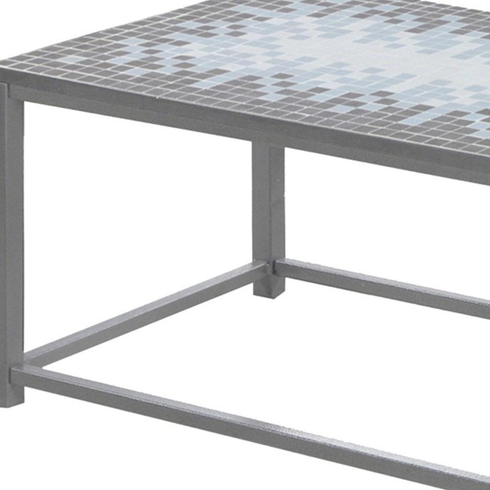 42" Gray Metal Coffee Table