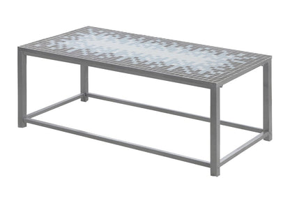42" Gray Metal Coffee Table