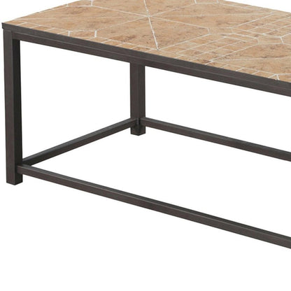 42" Brown Metal Coffee Table