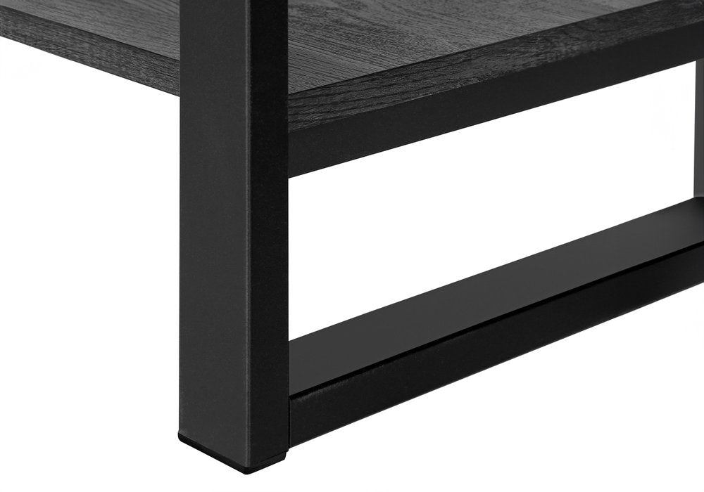 47" Black Coffee Table With Shelf