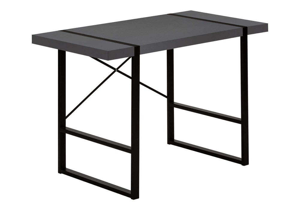 49" Gray and Black Computer Desk