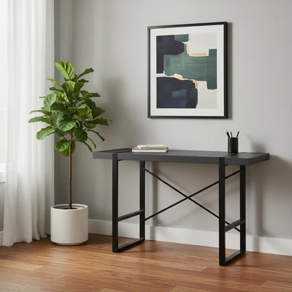 49" Gray and Black Computer Desk