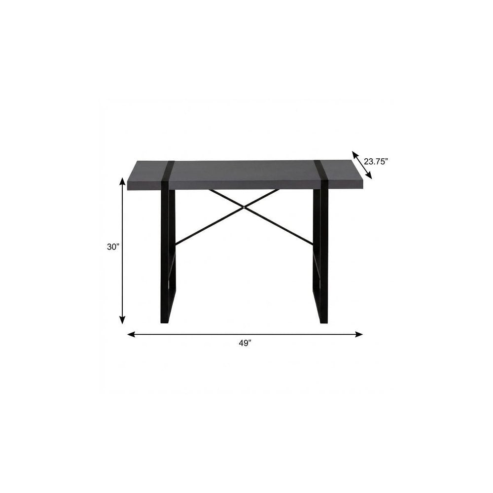 49" Gray and Black Computer Desk