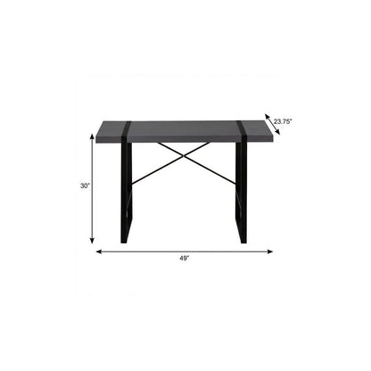 49" Gray and Black Computer Desk