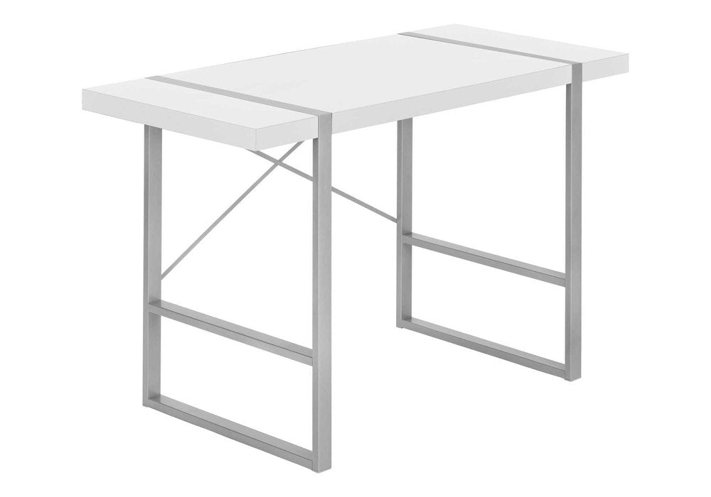 49" White and Gray Computer Desk