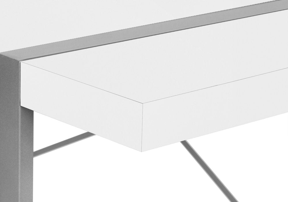 49" White and Gray Computer Desk