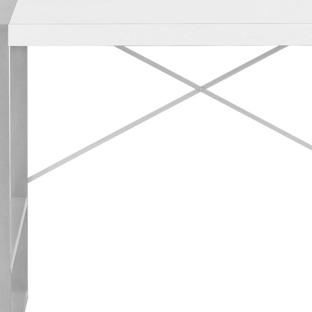 49" White and Gray Computer Desk