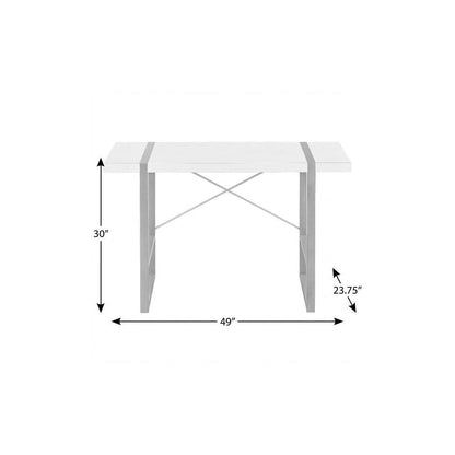 49" White and Gray Computer Desk