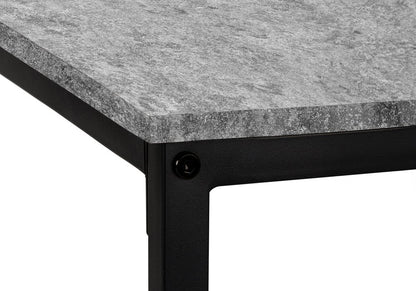58" Gray and Black Faux Stone Wood And Metal Corner Computer Desk