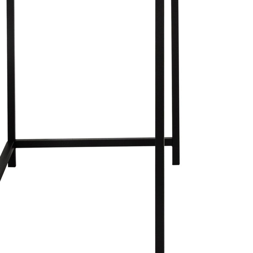 58" Gray and Black Faux Stone Wood And Metal Corner Computer Desk