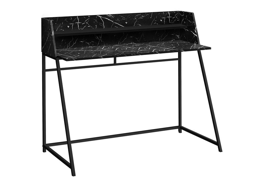 47" Black and White Wood and Metal Sled Computer Desk