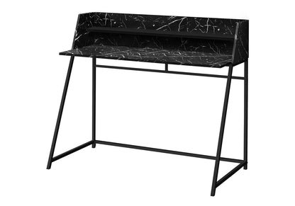 47" Black and White Wood and Metal Sled Computer Desk