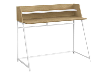 47" Natural and White Wood and Metal Sled Computer Desk