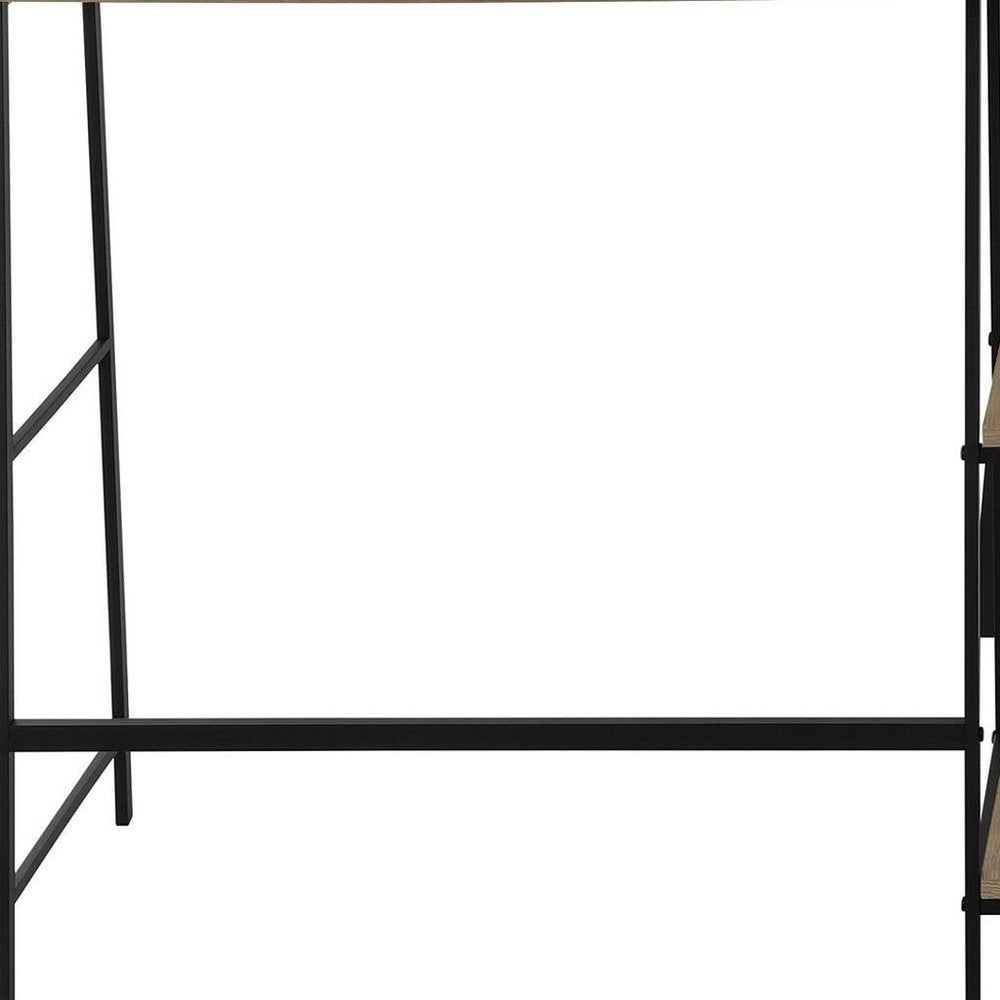 47" Taupe and Black L Shape Computer Desk