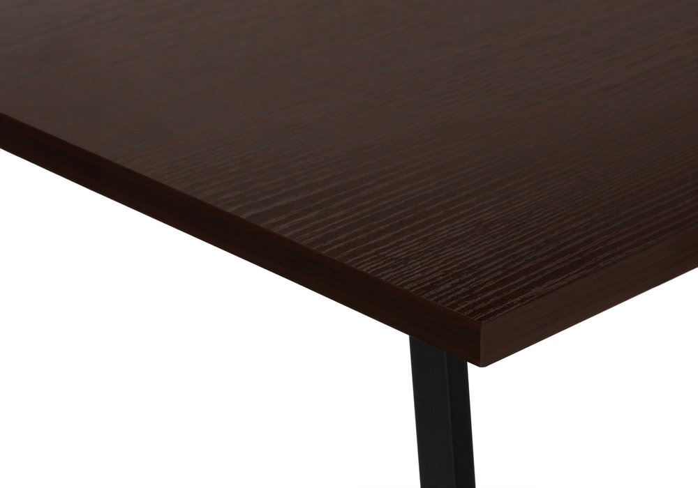 42" Espresso and Black Wood and Metal Corner Trestle Computer Desk