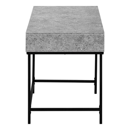 47" Gray and Black Wood and Metal H-Shape Computer Desk With Two Drawers