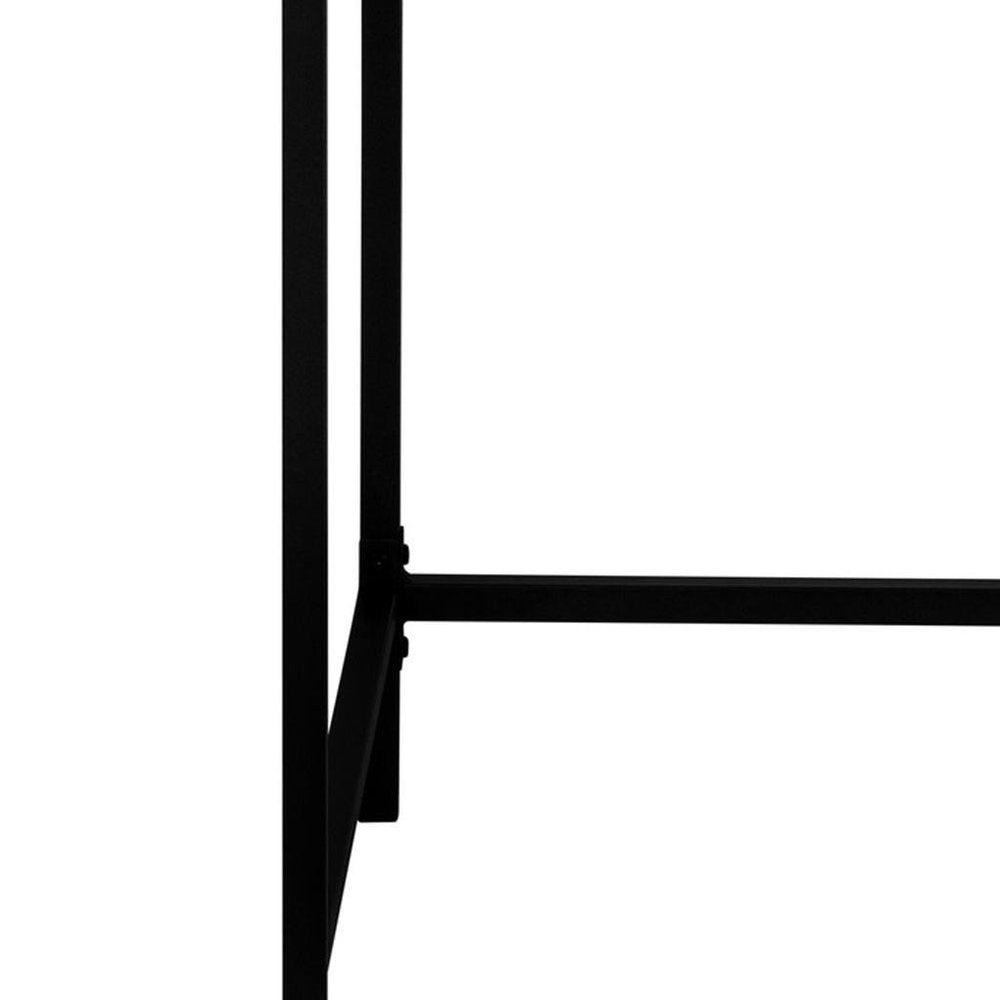 47" White and Black Wood and Metal H-Shape Computer Desk With Two Drawers