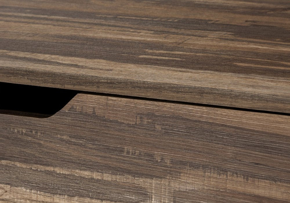 47" Brown and Black Wood and Metal H-Shape Computer Desk With Two Drawers