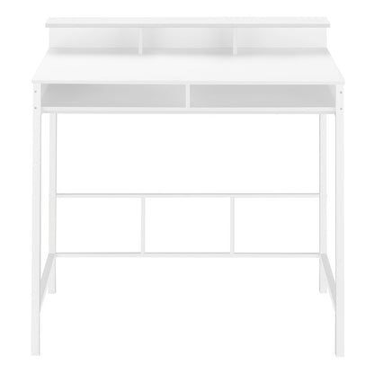 47" White Wood and Metal Computer Desk