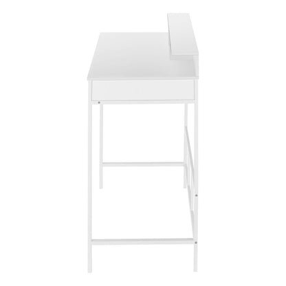 47" White Wood and Metal Computer Desk