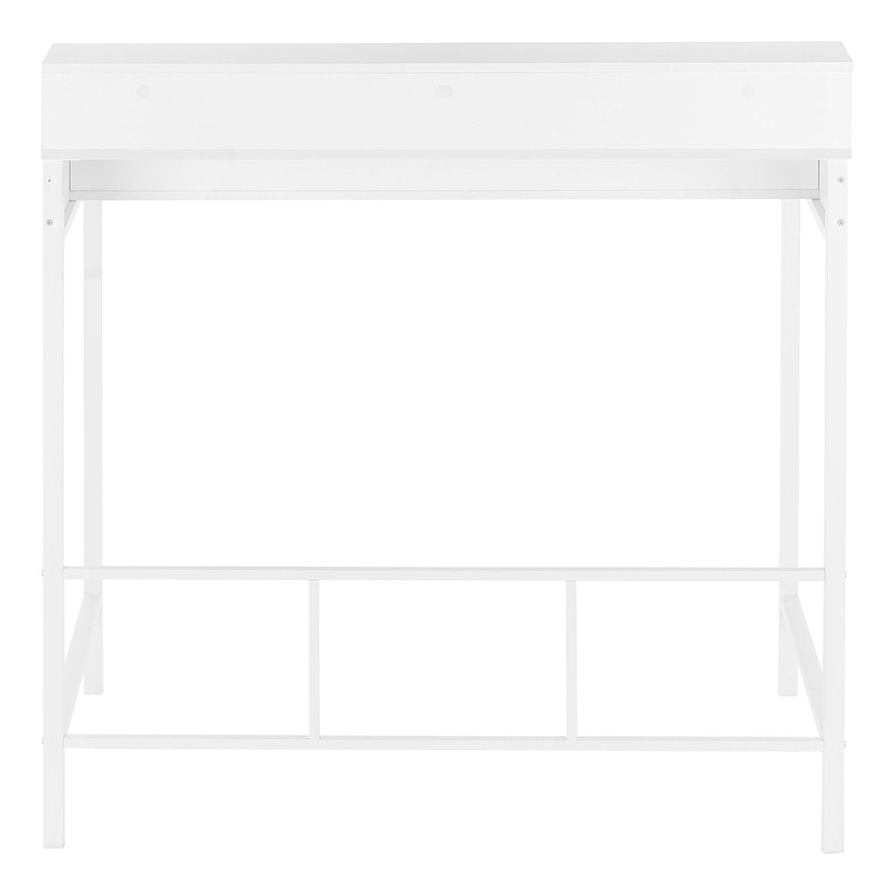 47" White Wood and Metal Computer Desk