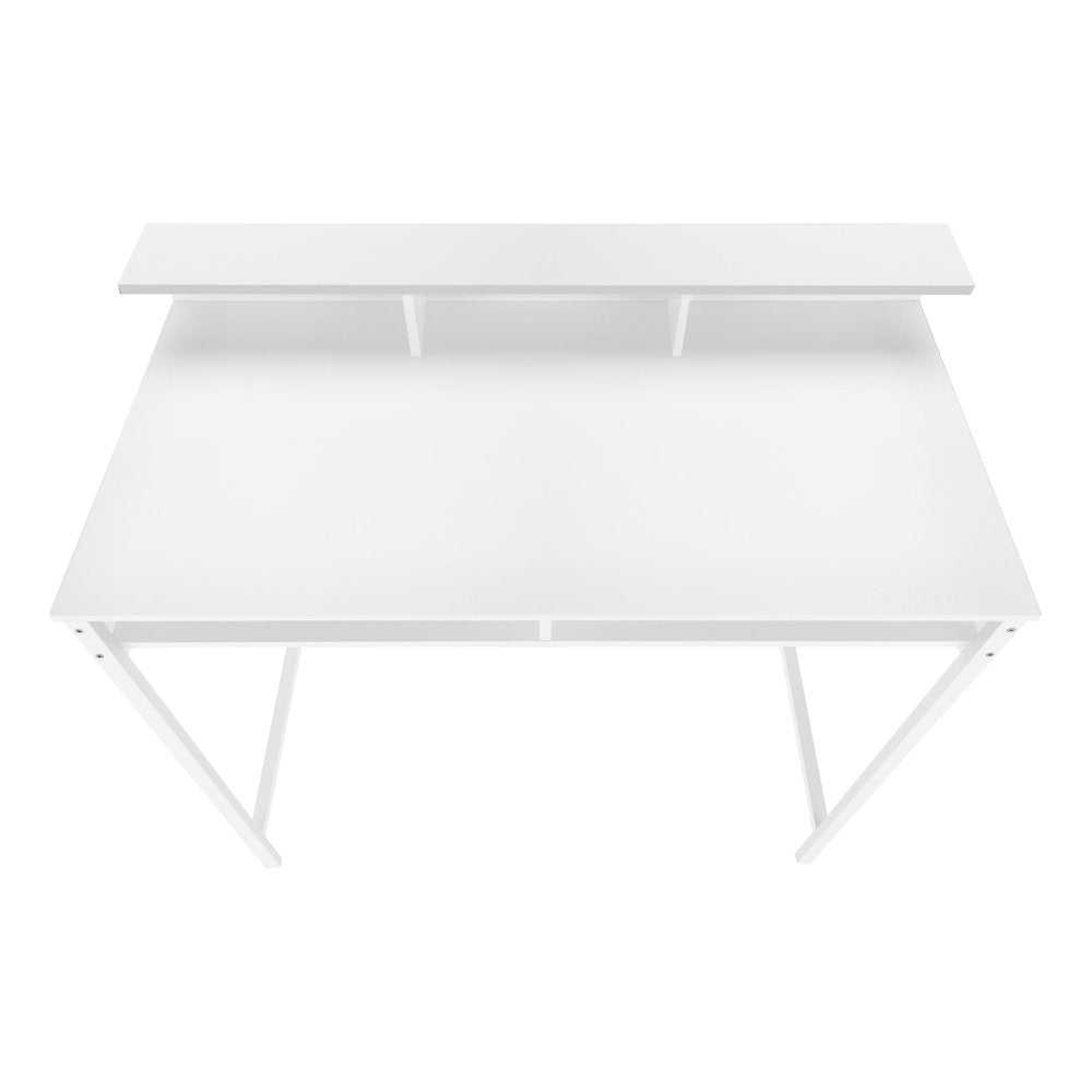 47" White Wood and Metal Computer Desk