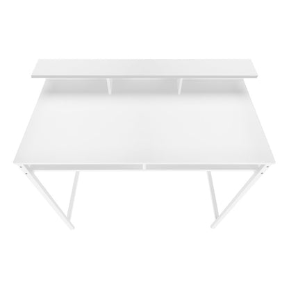 47" White Wood and Metal Computer Desk