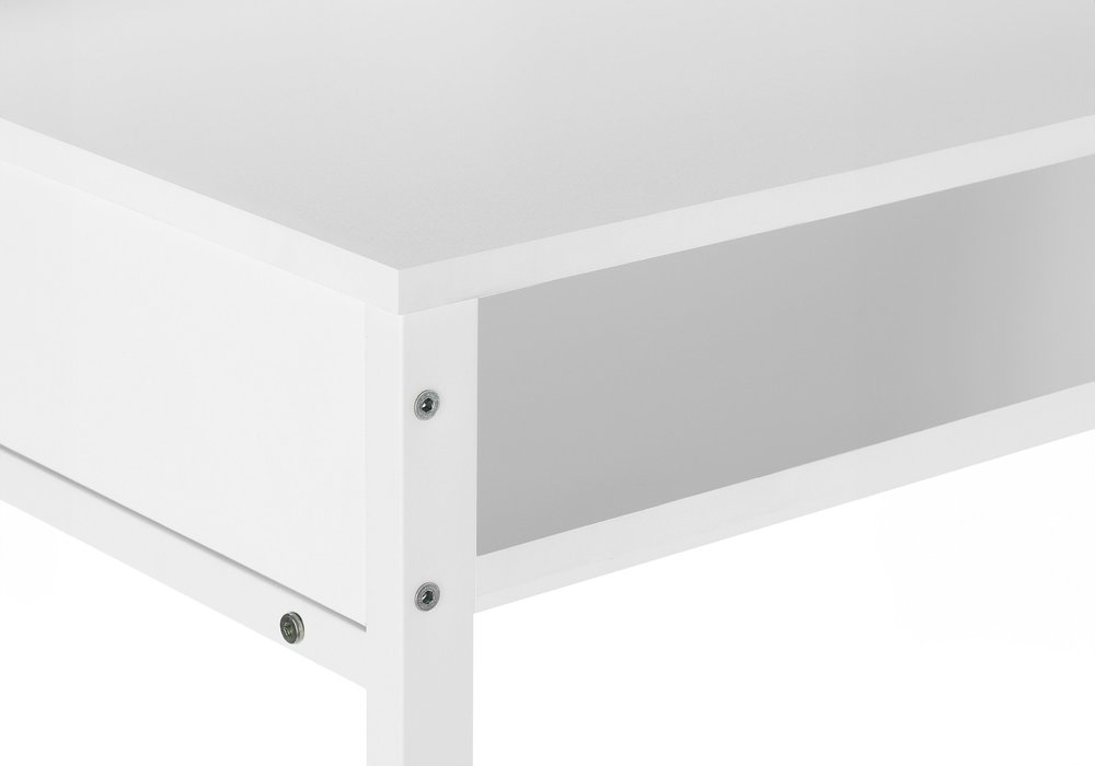 47" White Wood and Metal Computer Desk