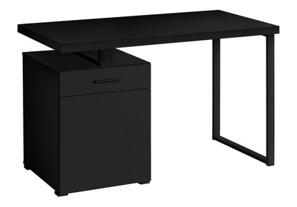 47" Black Wood and Metal Sled Computer Desk