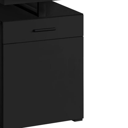 47" Black Wood and Metal Sled Computer Desk