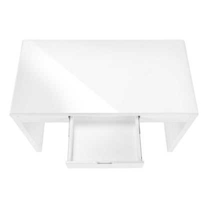 47" White Wood Sled Computer Desk