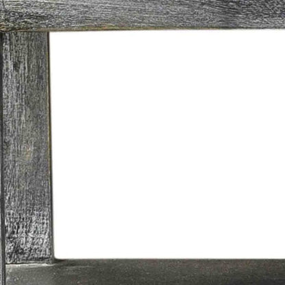 40" Distressed Wash Dark Gray Solid Wood Two Door Accent Cabinet