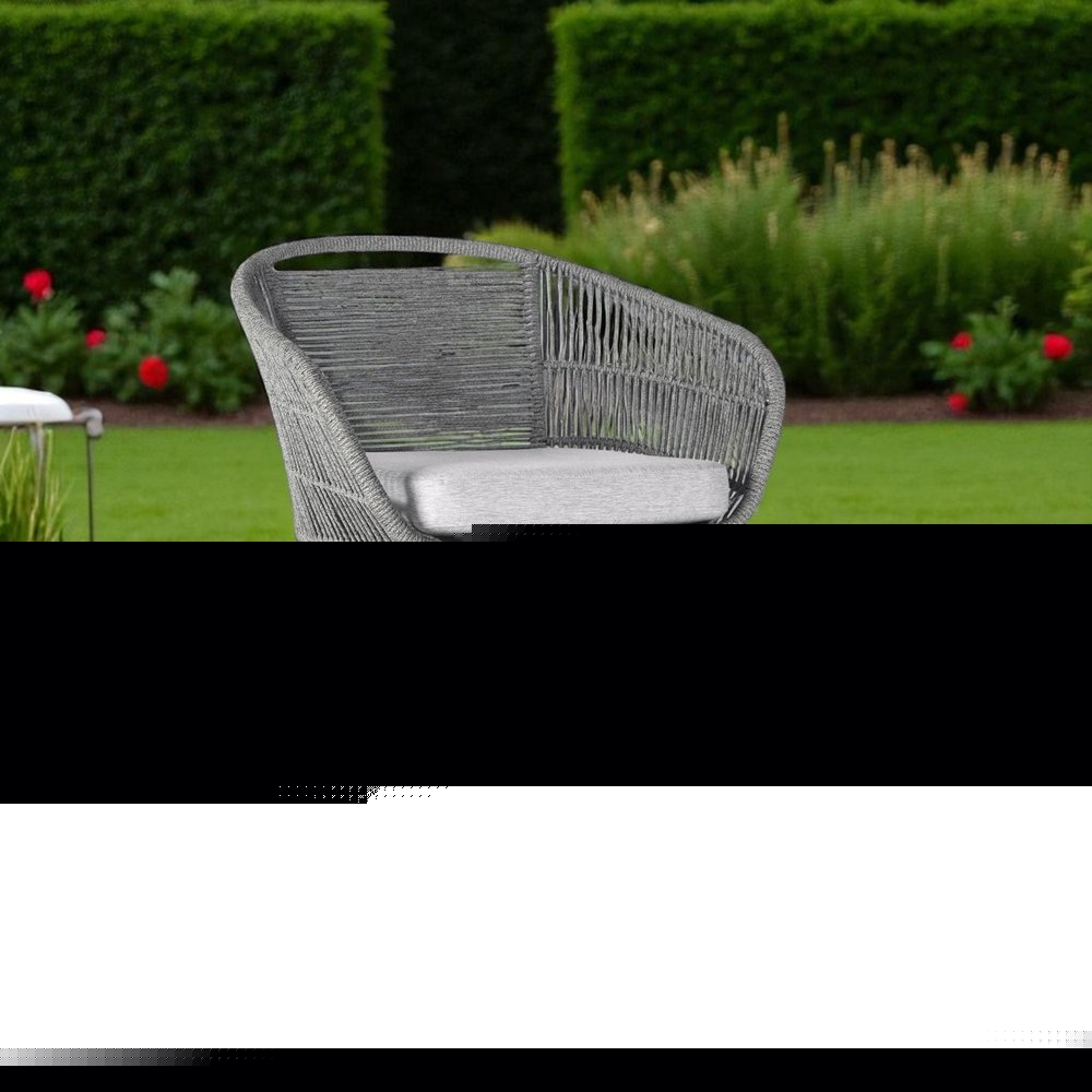 38" Light Gray Solid Wood Low back Outdoor Bar Height chair with Footrest