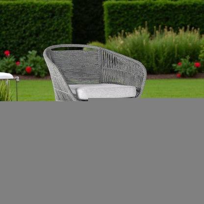 38" Light Gray Solid Wood Low back Outdoor Bar Height chair with Footrest