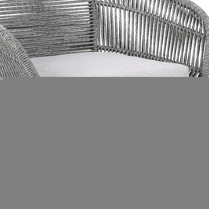 27" Gray Solid Wood Outdoor Dining Chair with Gray Cushion