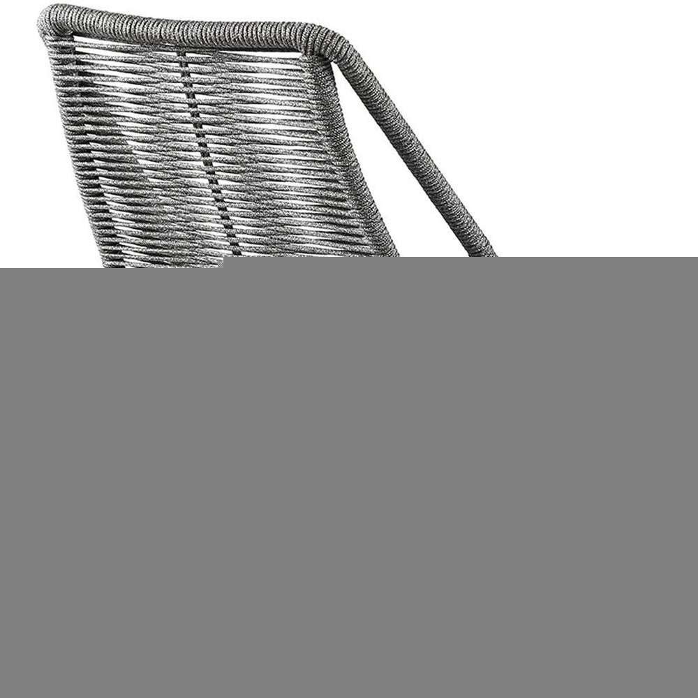 Set of Two 22" Gray Metal Outdoor Dining Chair