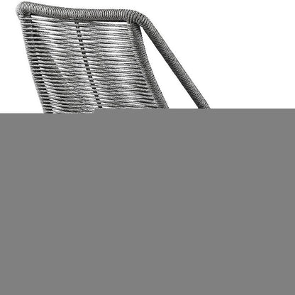 Set of Two 22" Gray Metal Outdoor Dining Chair